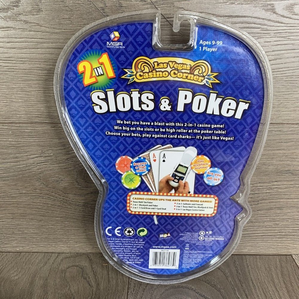 Las Vegas Casino Corner 2 in 1 - 5 Slots & Poker Handheld NiP - Picture 2 of 2